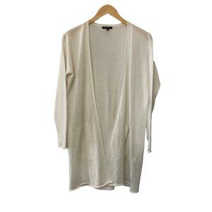 Eileen Fisher Womens XS Cardigan Open Front Long Sleeve Organic Cotton Linen